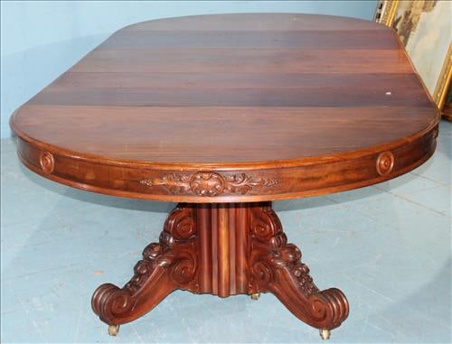 60 in. Round dining table attrib. to A. Roux with 4 leaves (1 of 4)