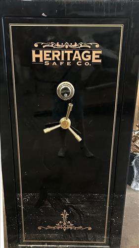 Extremely large heavy black safe by Heritage Safe Co., 61 in. T. (1 of 4)