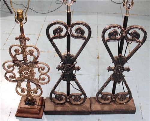 3 piece deal of cast iron centers from old antique fence (1 of 3)