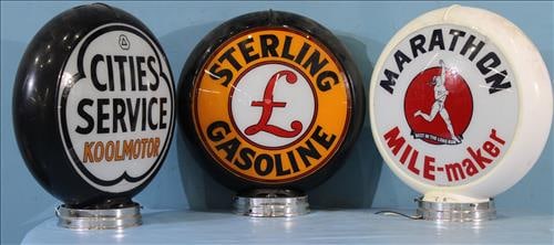3 piece set of replacement round gas pump medallions (1 of 4)