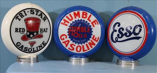 3 piece set of replacement round gas pump medallions (1 of 4)