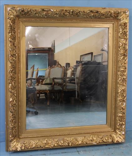 Extremely heavy Victorian wall mirror with gold frame, 42 x 53 (1 of 3)