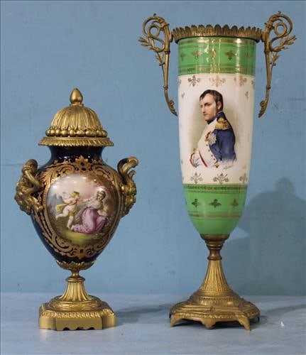 2 piece severs vase and small capped urn (1 of 6)