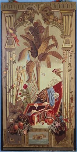 Contemporary wall art of a Mediterranean scene, 74 x 36 (1 of 2)