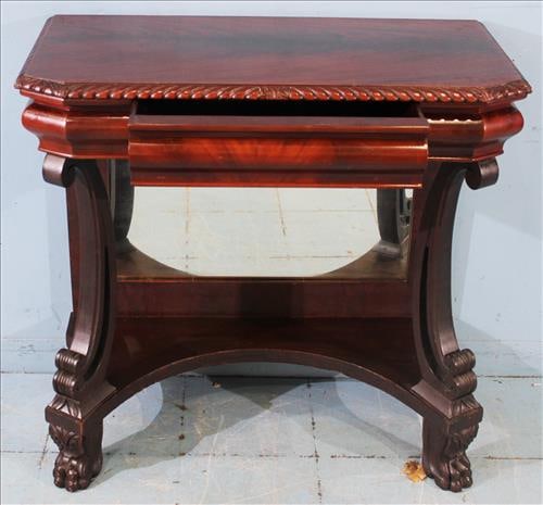 Mahogany empire gadrooned edge pier table (1 of 2)