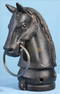 Black cast iron hitching post in form of a horse, 12 in. T, 9 in W.
