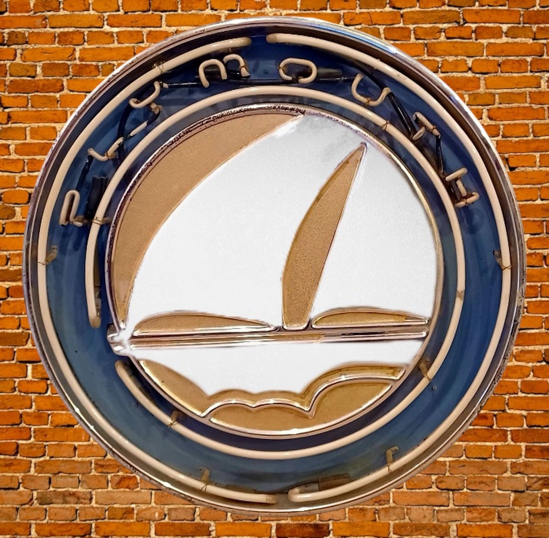 PLYMOUTH AUTOMOBILE Dealership EVERBRITE NEON SIGN (1 of 3)