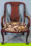 Mahogany parlor chair, turn of the Century with double arms