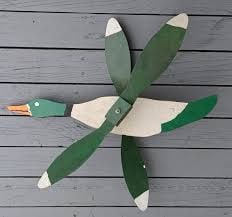 Antique MISS.FOLK ART Flying Mallard Duck Yard-Garden Spinner (1 of 1)