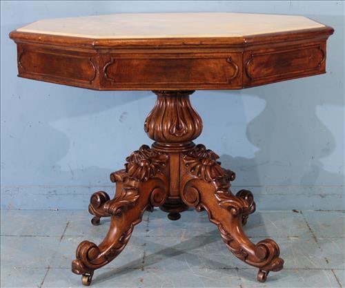 Alexander Roux octagon center table with inserted marble top (1 of 4)