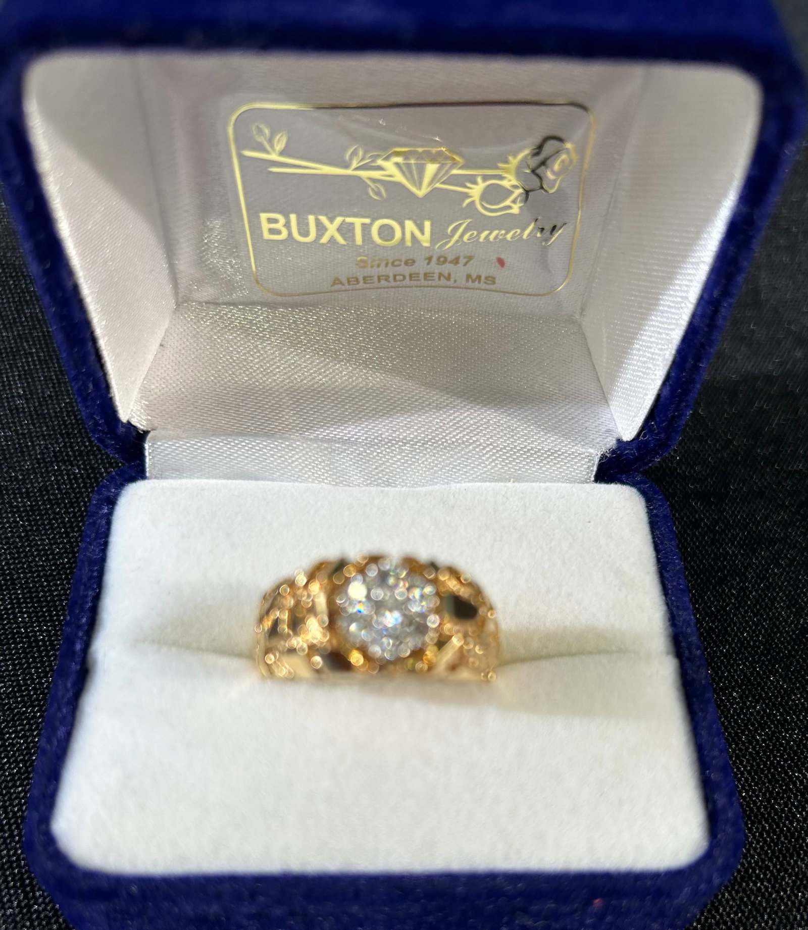 14kt gold Men's 1.5 CT total weight yellow gold ring (1 of 7)
