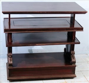 Mahogany lift top 4 tier butlers table