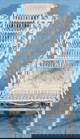 White wicker platform rocker