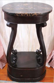 Empire mahogany pedestal with black and gold Egyptian  marble