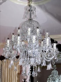 Beautiful 20 light crystal chandelier by Waterford, 32 in. x 54 in.
