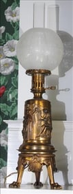 Pair of patinated bronze lamps signed Bardedienne