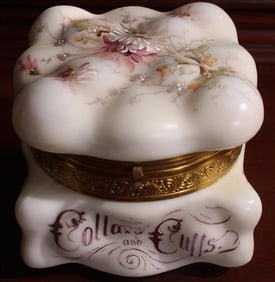 Wavecrest collar box with hand painted roses