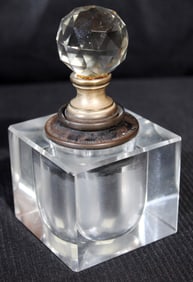 Crystal ink well, last patent date, April 6, 1907 New York, 6 in. T.