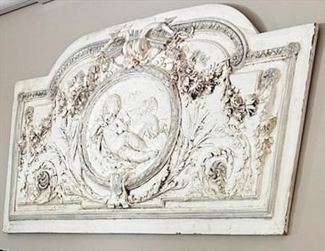 Contemporary picture on plaster with angels and cherub
