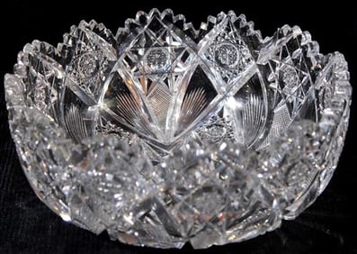 Brilliant cut glass bowl, very heavy and beautiful