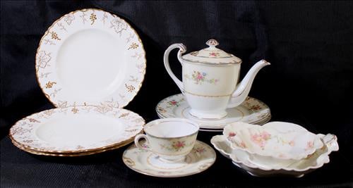10 pieces of odd China, 3 Royal Crown Derby, Limoges