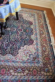 Beautiful hand knotted Persian rug, reds - blues, 14 ft. 2 in. x 9 ft. 11