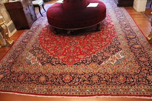 Beautiful hand knotted Persian rug, reds - blues, 14 ft. 2 in. x 9 ft. 11 (1 of 4)