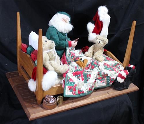 Santa getting ready for bed, one of a kind , 14 in. T, 23 in W, 15 in. D.: Santa getting ready for bed, one of a kind , 14 in. T, 23 in W, 15 in. D.