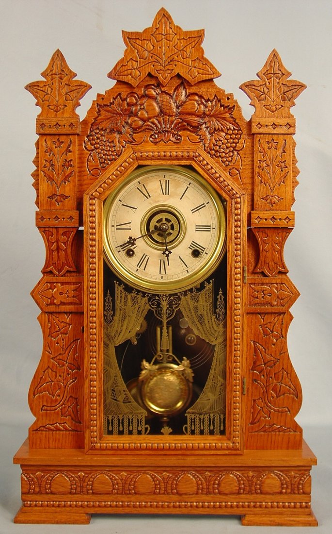 Gilbert Fruit Clock, 24in. T, 14in. W, good conditi: Gilbert Fruit Clock, 24in. T, 14in. W, good condition