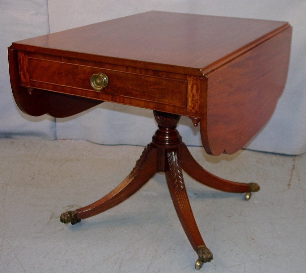 Duncan Phyfe Drop Leaf Breakfast Table, 28in. T, 36in. : Duncan Phyfe Drop Leaf Breakfast Table, 28in. T, 36in. W, 25in. D., ca. 1800 - 1815