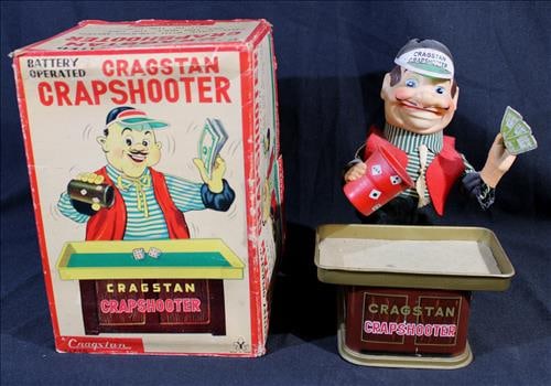 Gragstan Crapshooter in original box, 9 in. T, 6 in. W.: Gragstan Crapshooter in original box, 9 in. T, 6 in. W.