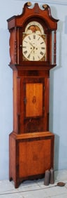 Period Chippendale grandfather clock with original works, ca. 1820