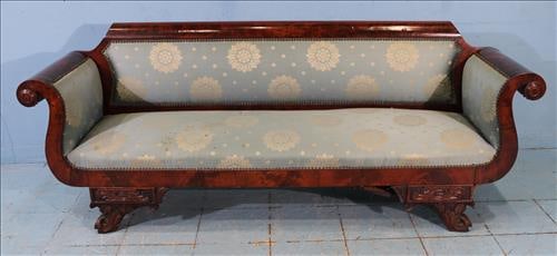 Flame mahogany federal period empire sofa attrib. to Meeks