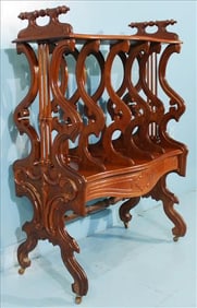 Antique Victorian Walnut Canterbury