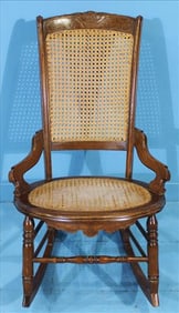 Antique Victorian Caned Rocking Chair