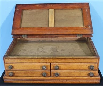 Antique Oak Spool or Point of Sale Cabinet