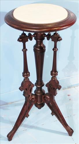 Round Marble Top Eastlake Plant Stand (1 of 3)
