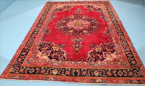 Persian Hand Knotted Rug with Medallion