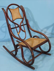 Antique Victorian Cain Child's Rocking Chair