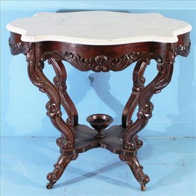 Victorian Walnut Turtle Top Parlor Table