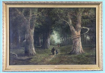 European Oil Painting of Forrest Scene