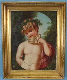 Oil Painting of Pan Playing Flute