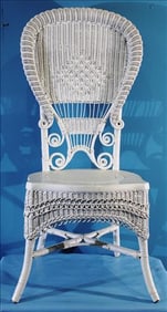 Victorian Wicker Shell Back Side Chair