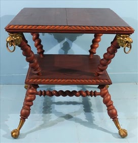 Antique Victorian Mahogany Barley Twist Parlor Table