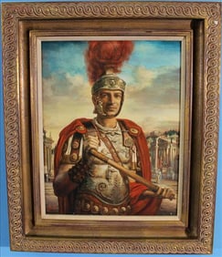 Oil on Board of Roman Soldier Signed