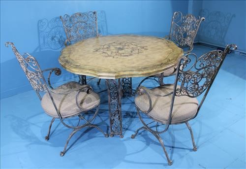 Vintage Metal Patio Dinning Set with 4 Chairs and Table (1 of 4)