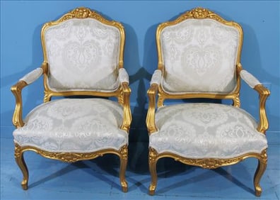 Pair of Gold French Parlor Chairs