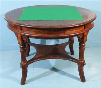 Walnut Victorian River Boat Gambling Table