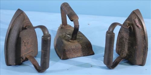 Set of 3 Brown Smoothing Irons or Doorstops