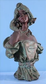 Art Nouveau Polychrome Bust of Woman